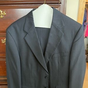 2piece pin striped suit.